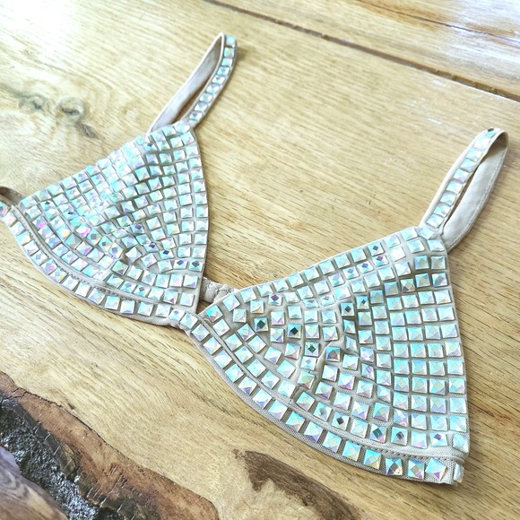 For Love And‎ Lemons Jackpot Bralette Bra Crystal Rhinestone Size Small Lingerie - Picture 2 of 7